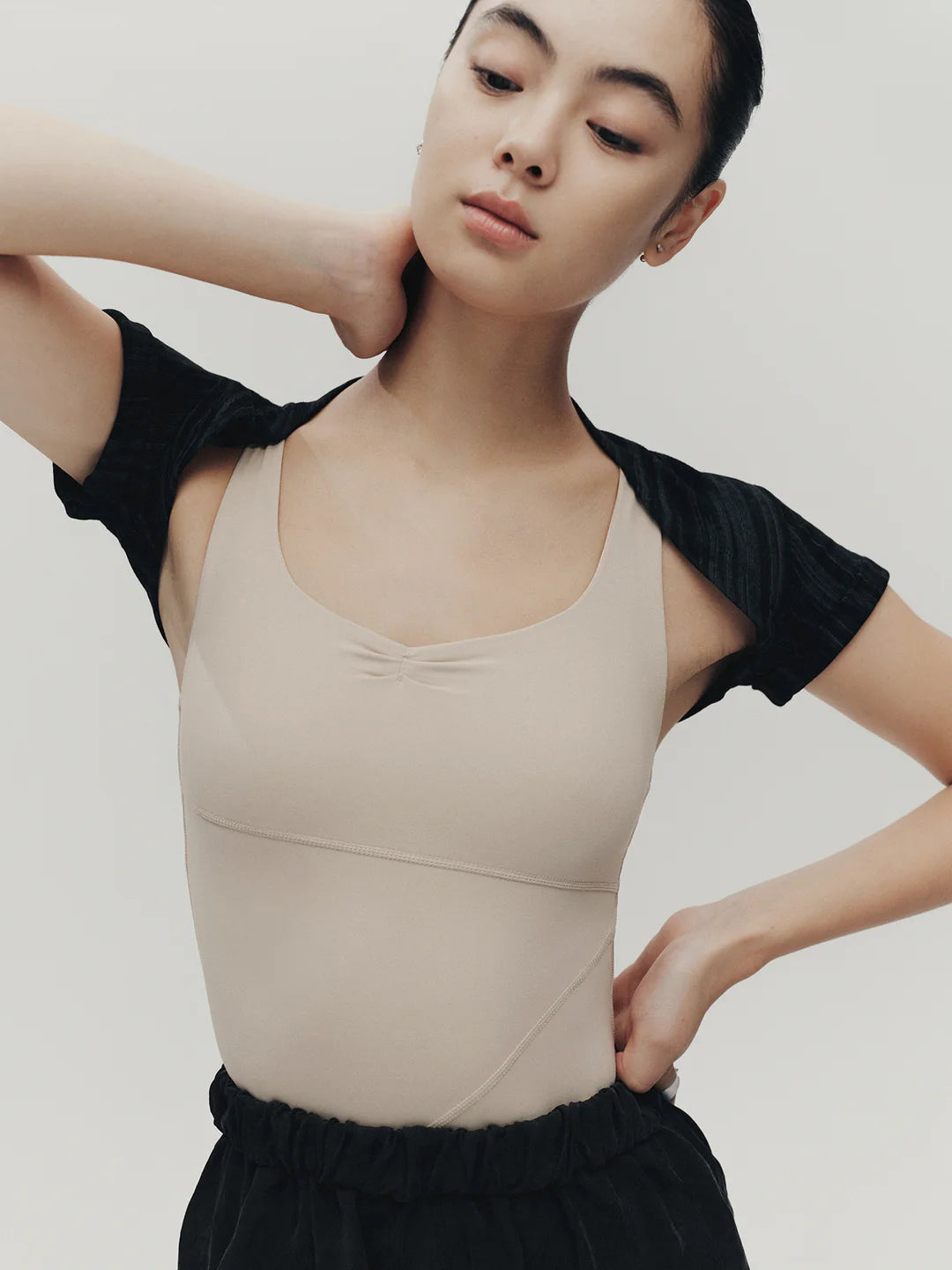 Bolero Sleeve Textured Stripe Typha