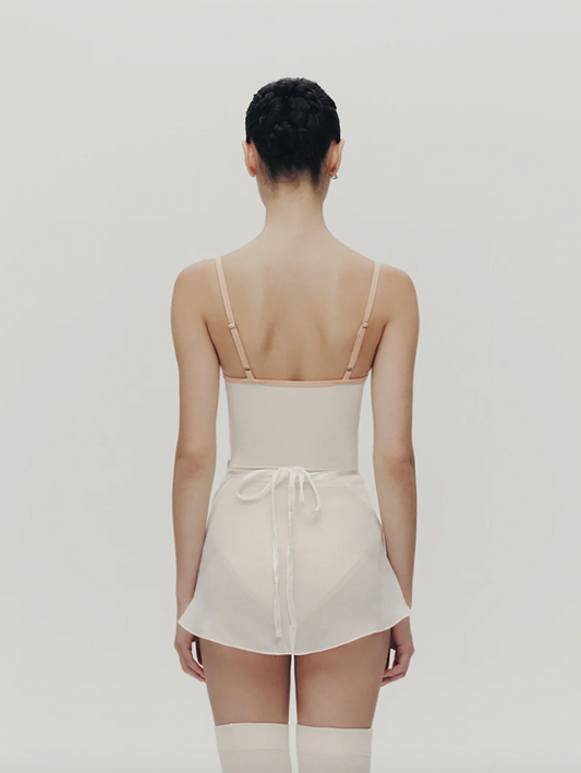 Leotardo Spaghetti Strap Ivory and Peach Color mix Typha