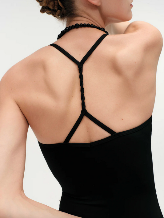 Leotardo Velvet Bamboo Shadow with Twist Knot Back Typha