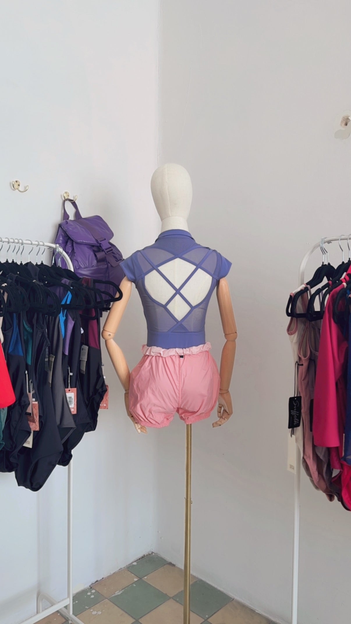 Leotardo Balera Zip Front Strappy Back