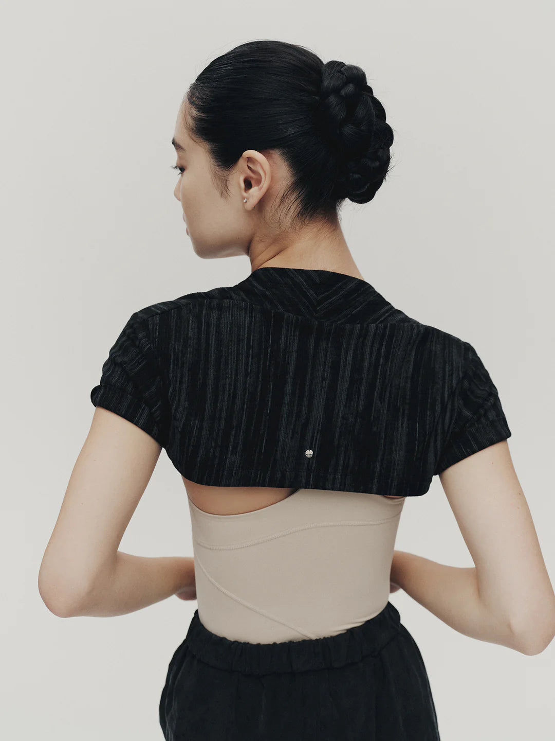 Bolero Sleeve Textured Stripe Typha