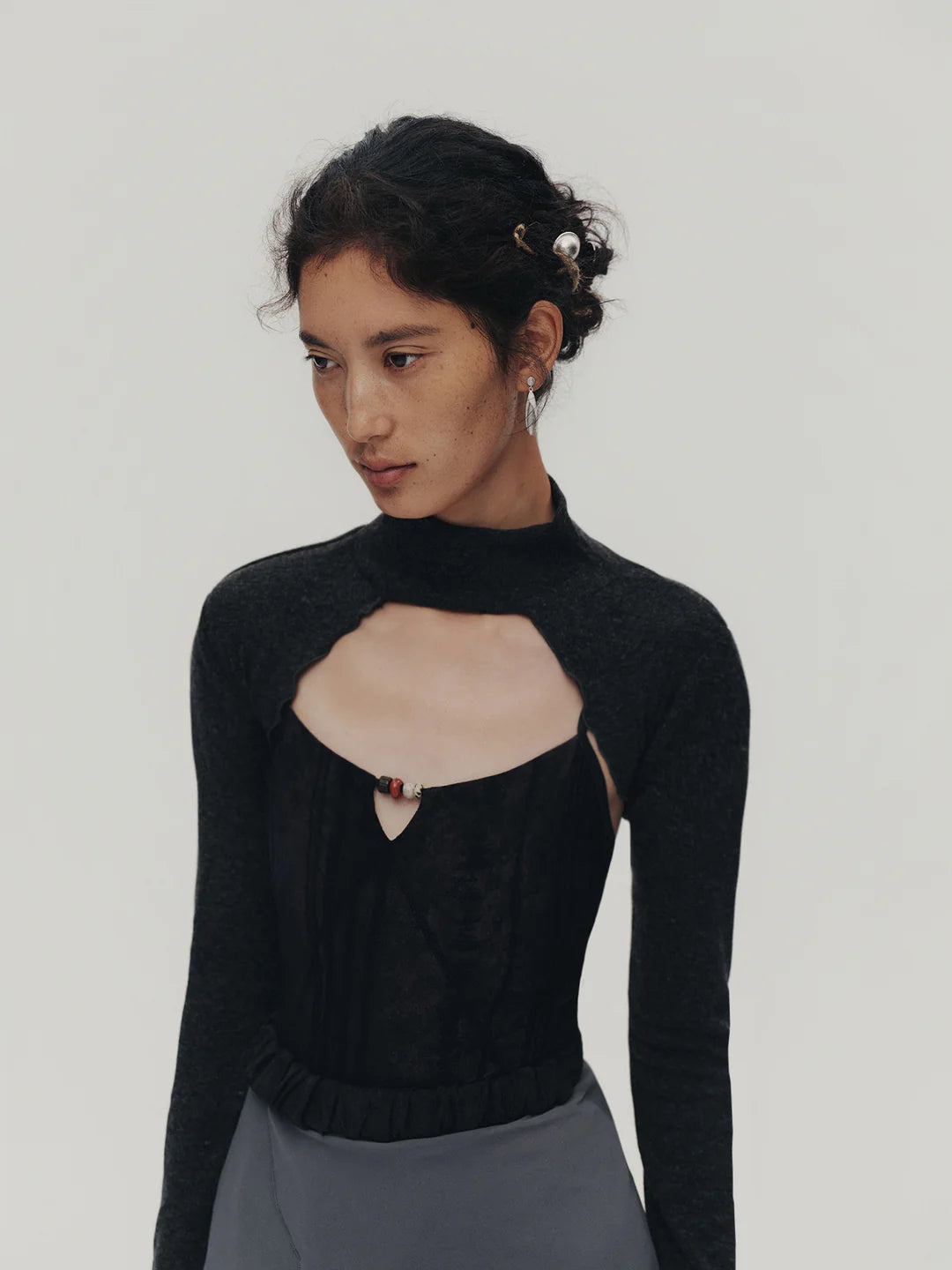 Bolero Turtleneck with Finger Sleeves Typha