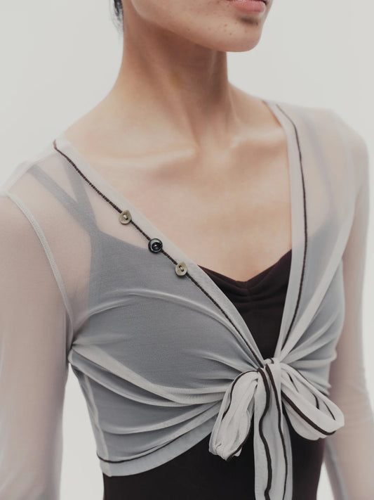 Top de Danza | Blusa de Tul con Botones de Dos Tonos Typha