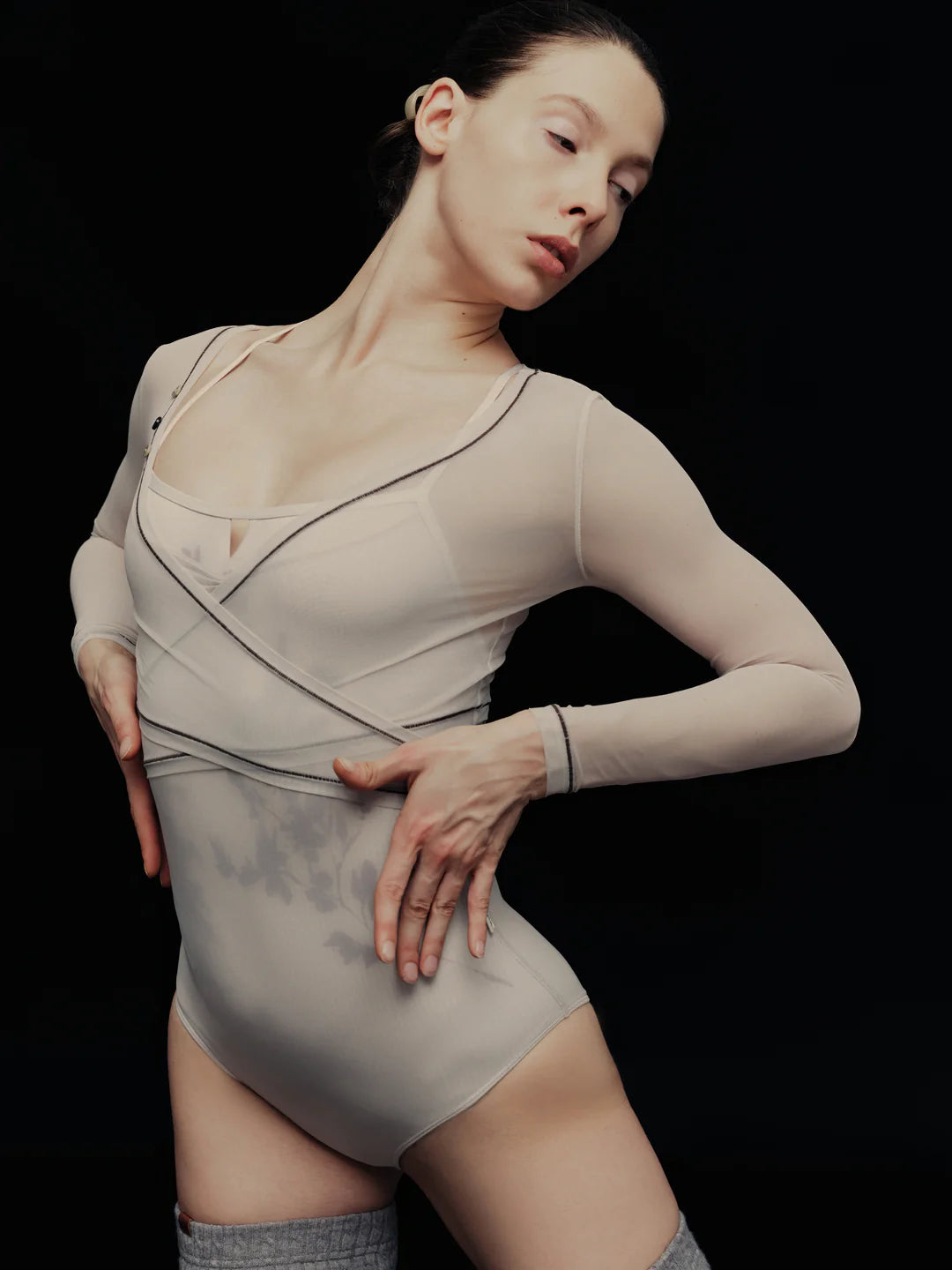 Top de Danza | Blusa de Tul con Botones de Dos Tonos Typha