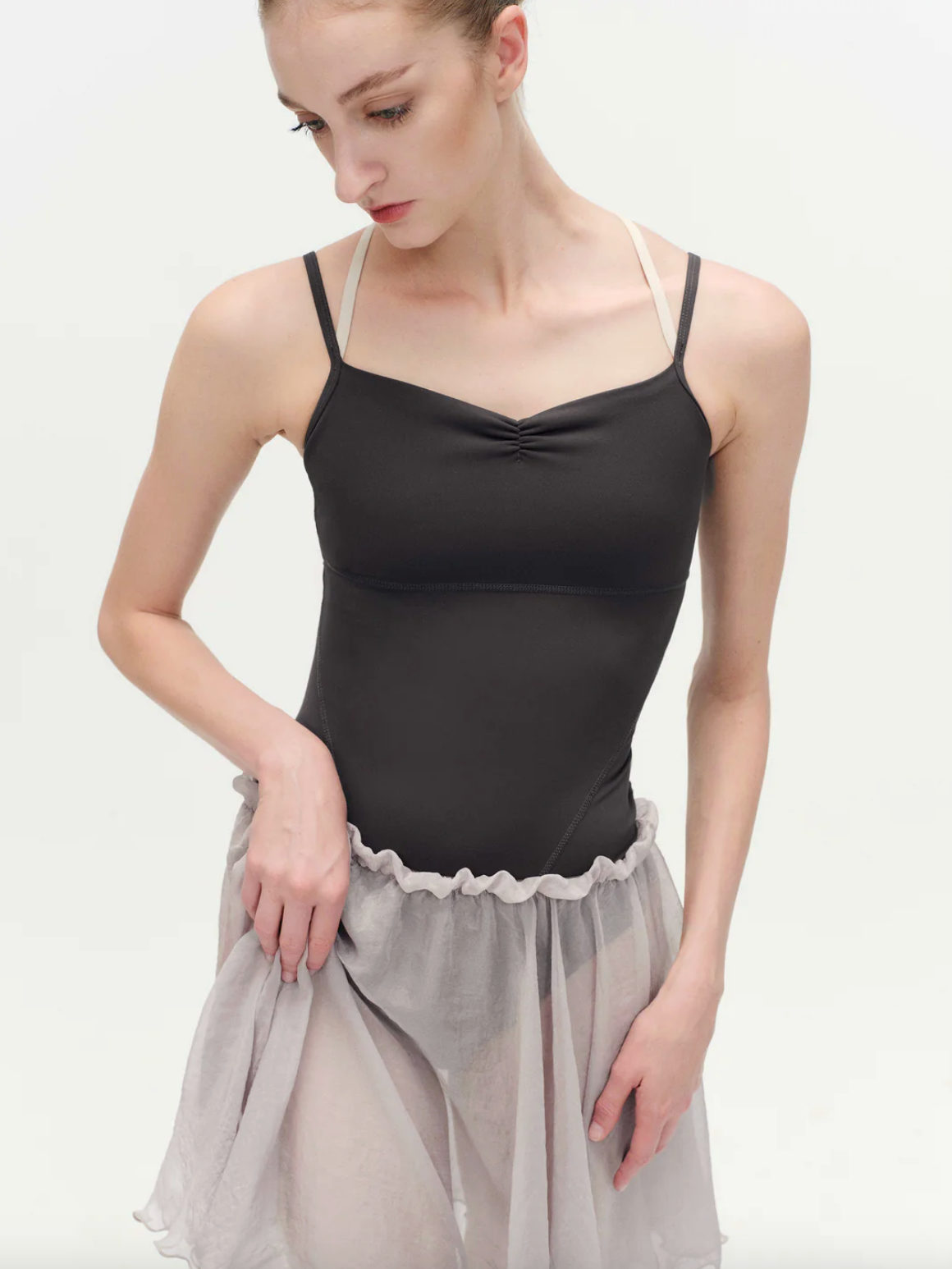 Leotardo Camisole Strap with Diamond-patterned Lace Typha