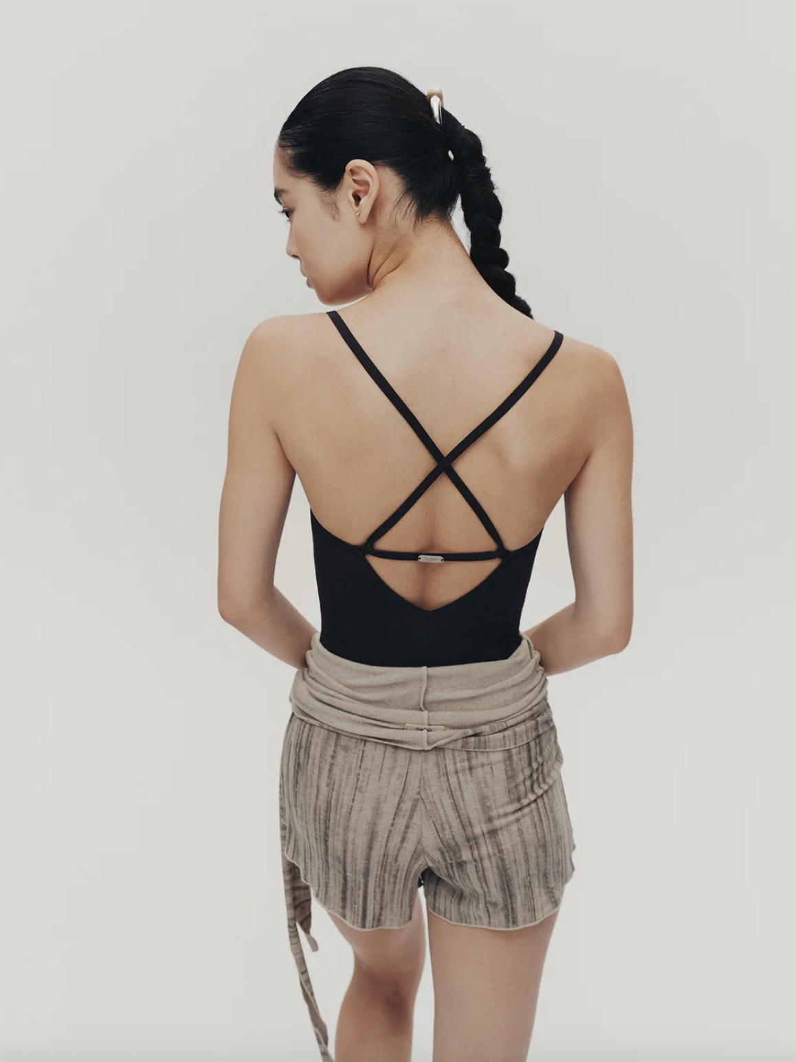 Leotardo Mesh Panelled Printed Typha