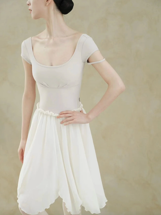 Leotardo Soft Blue & Pink Cap Sleeve with U-Neck Design Typha