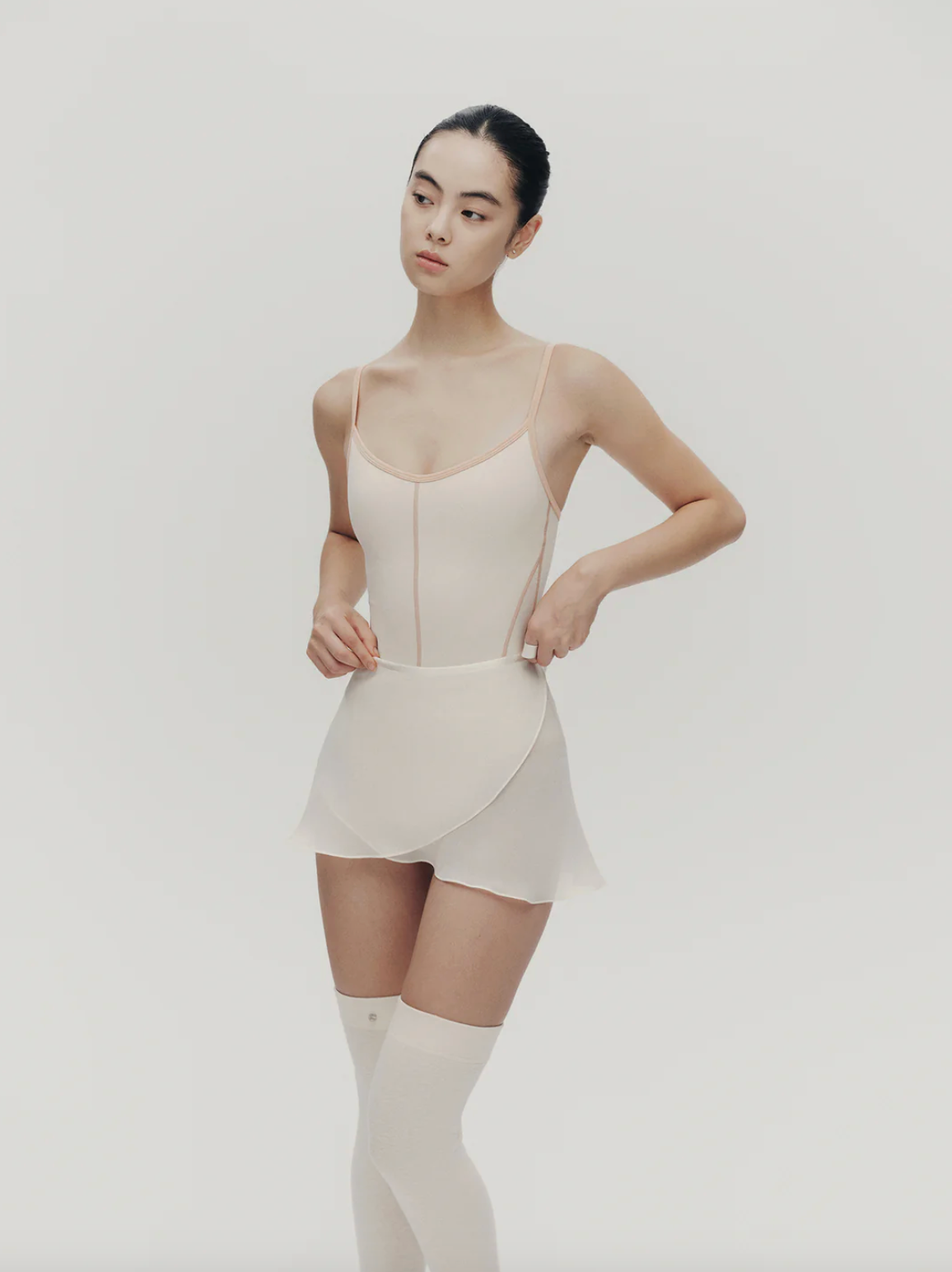 Leotardo Spaghetti Strap Ivory and Peach Color mix Typha