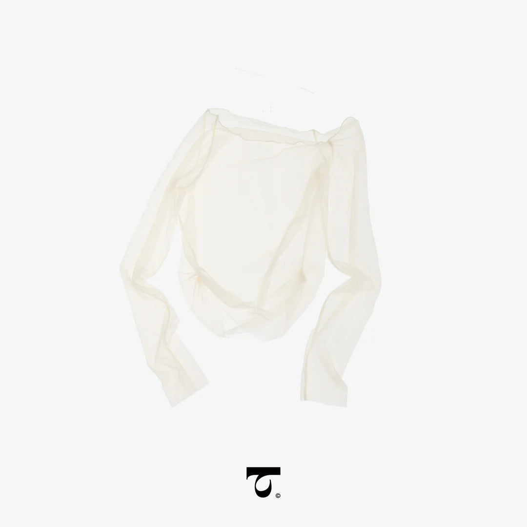 Asymmetrical One-Shoulder Mesh Top Typha