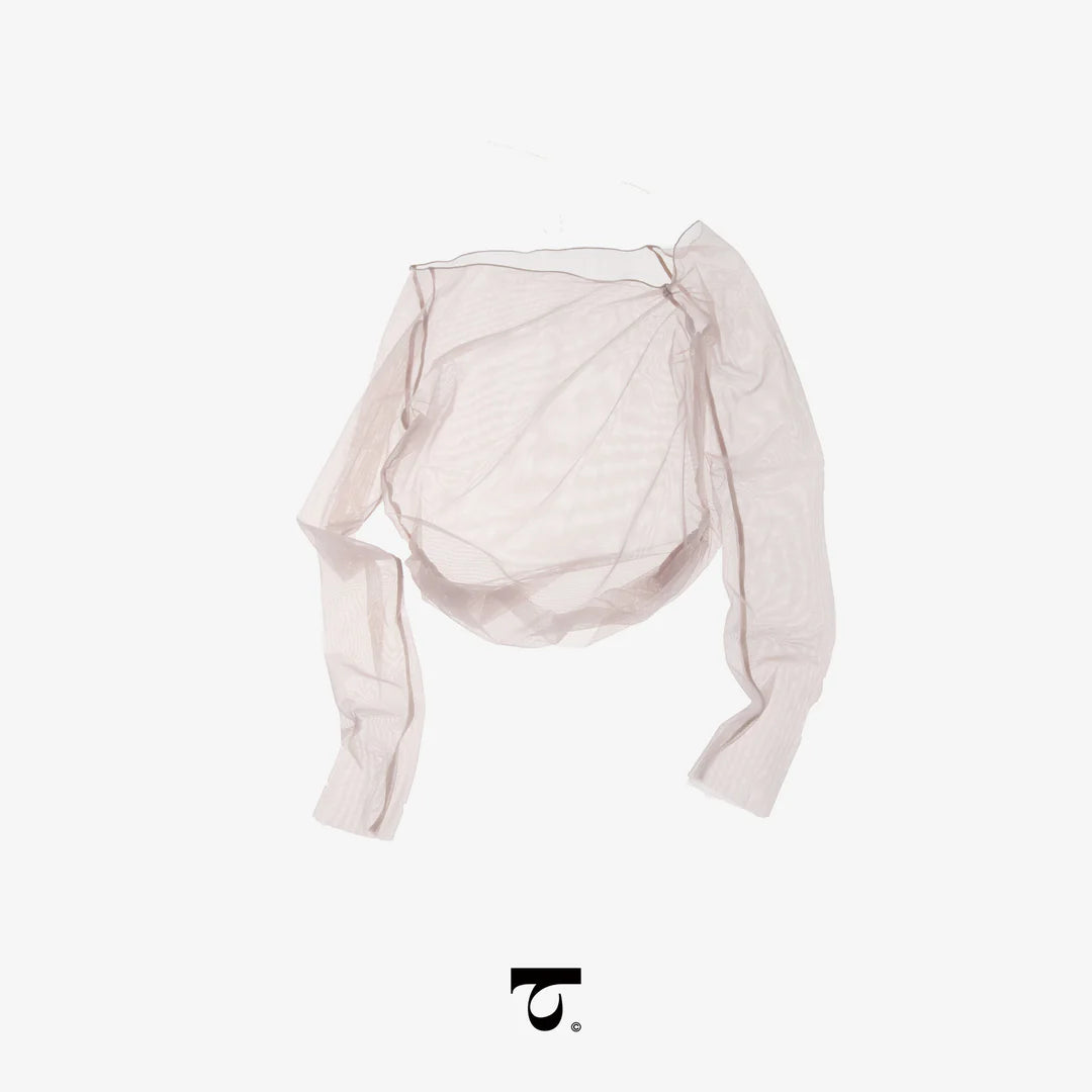 Asymmetrical One-Shoulder Mesh Top Typha
