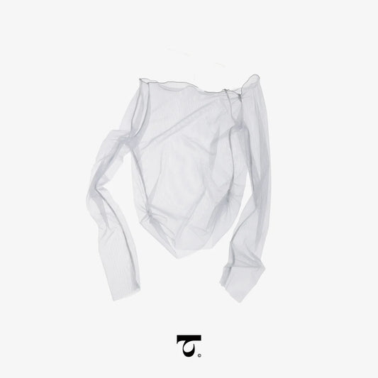 Asymmetrical One-Shoulder Mesh Top Typha