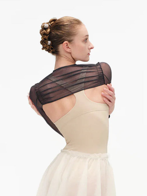 Bolero Navy Sheer Gathered Mesh Typha